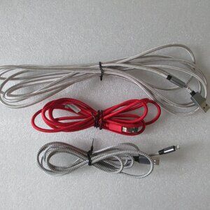 BUNDLE OF 3 BRAIDED CABLES USB > LIGHTNING